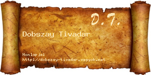 Dobszay Tivadar névjegykártya